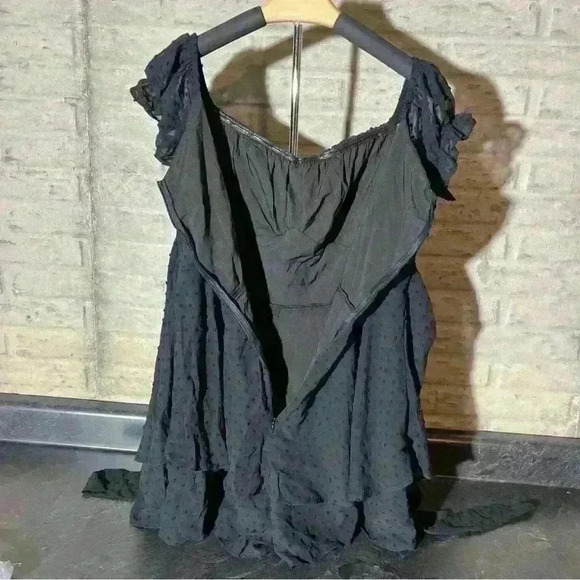 Fixmatti Women Ruffle Rompers Short Sleeve Chiffon Shorts Jumpsuit- M- NWOT - Picture 7 of 13